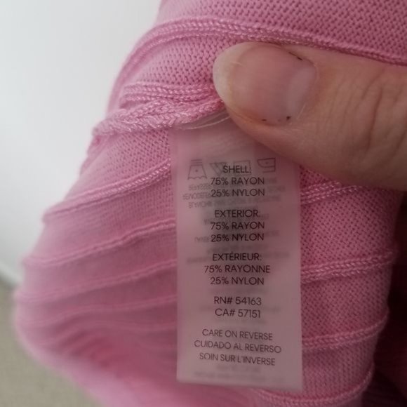 Calvin Klein Ribbed Ruffle Sleeve Sweater Dress Pink XL NWT - Picture 6 of 7